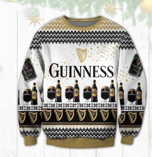 Guinness Beer Ugly Christmas Sweater 3D All Over Print Xmas Gift/ Guinness Shirt