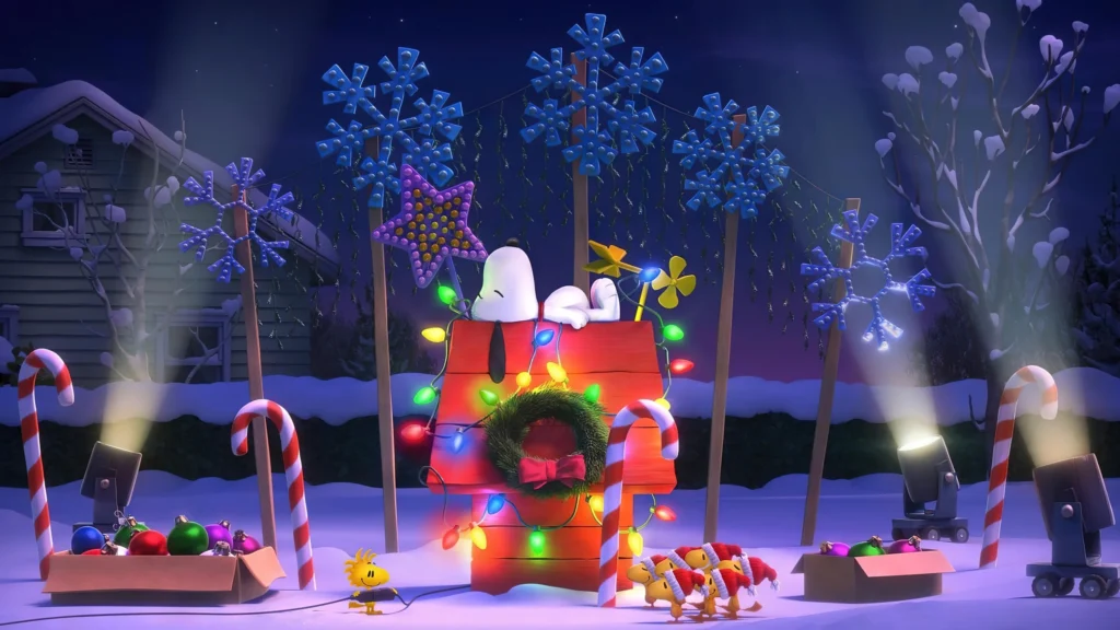 Christmas Lights Decoration Snoopy 4k Wallpaper iPhone HD Phone 5900h scaled 1