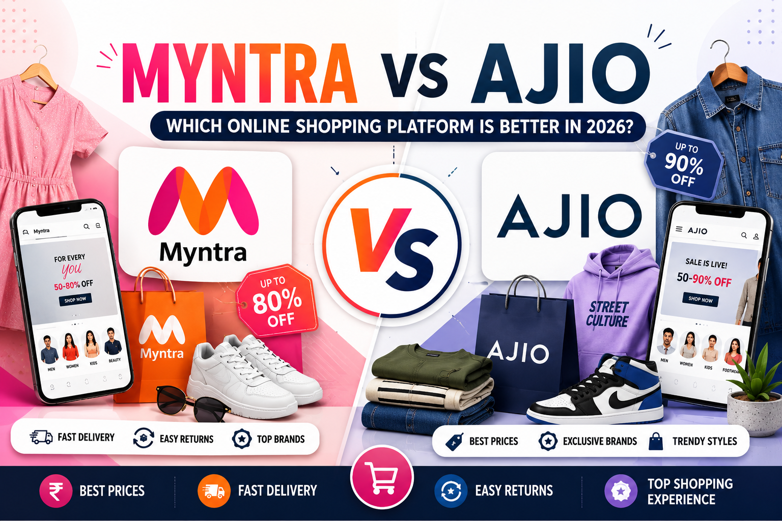 Myntra vs Ajio comparison — which online fashion shopping platform is better for Indian buyers in 2026
